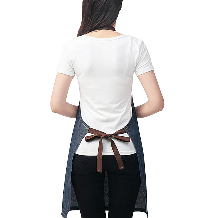 Denim Apron with Pocket Hanging Neck Women Men Kitchen Hotel Coffee Shop Bakery Waiter chef uniforms Aprons Drop Shipping - Ivy & Arrow Supply Co.