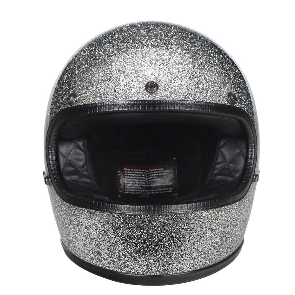 LDMET Full Face Vintage Lightweight Motorcycle Helmet - DOT Certified - Unisex