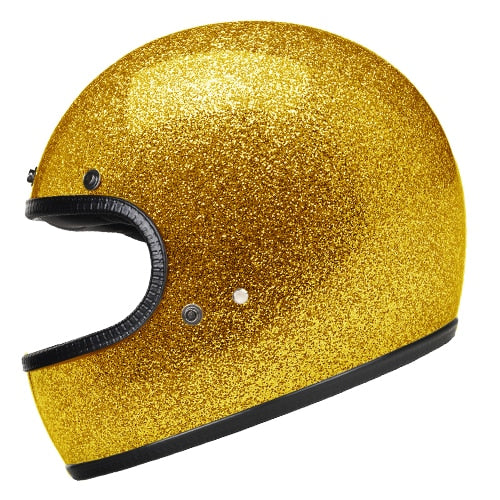 LDMET Full Face Vintage Lightweight Motorcycle Helmet - DOT Certified - Unisex