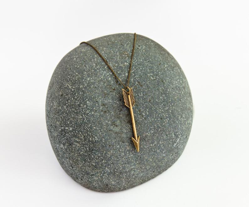 Classic Metal Arrow Necklace - Zinc Alloy Black Bronze Pendant