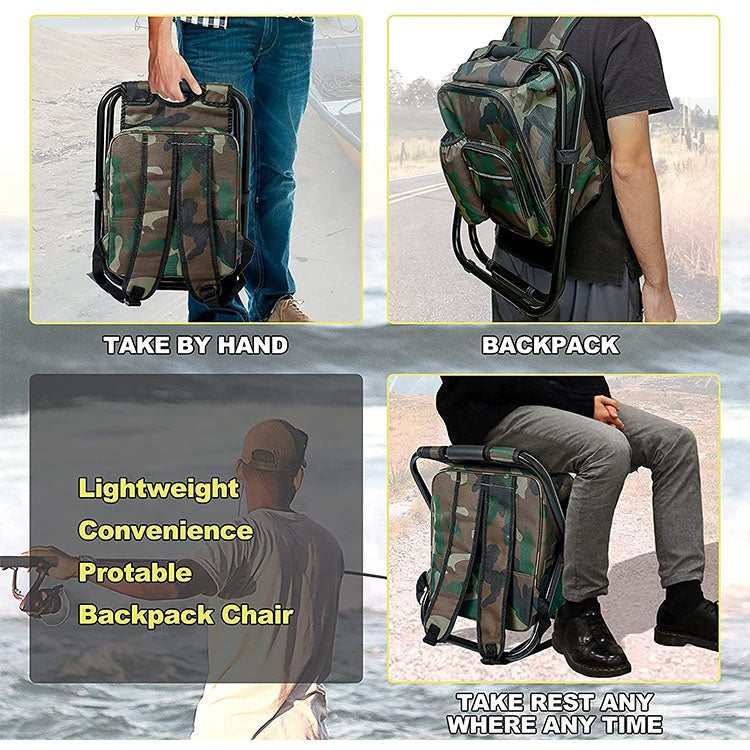 Backpack Picnic Bag, Hiking Seat Table Bag Camping Gear  Folding Camping Chair  Stool for Outdoor Indoor Fishing Travel Beach - Ivy & Arrow Supply Co.