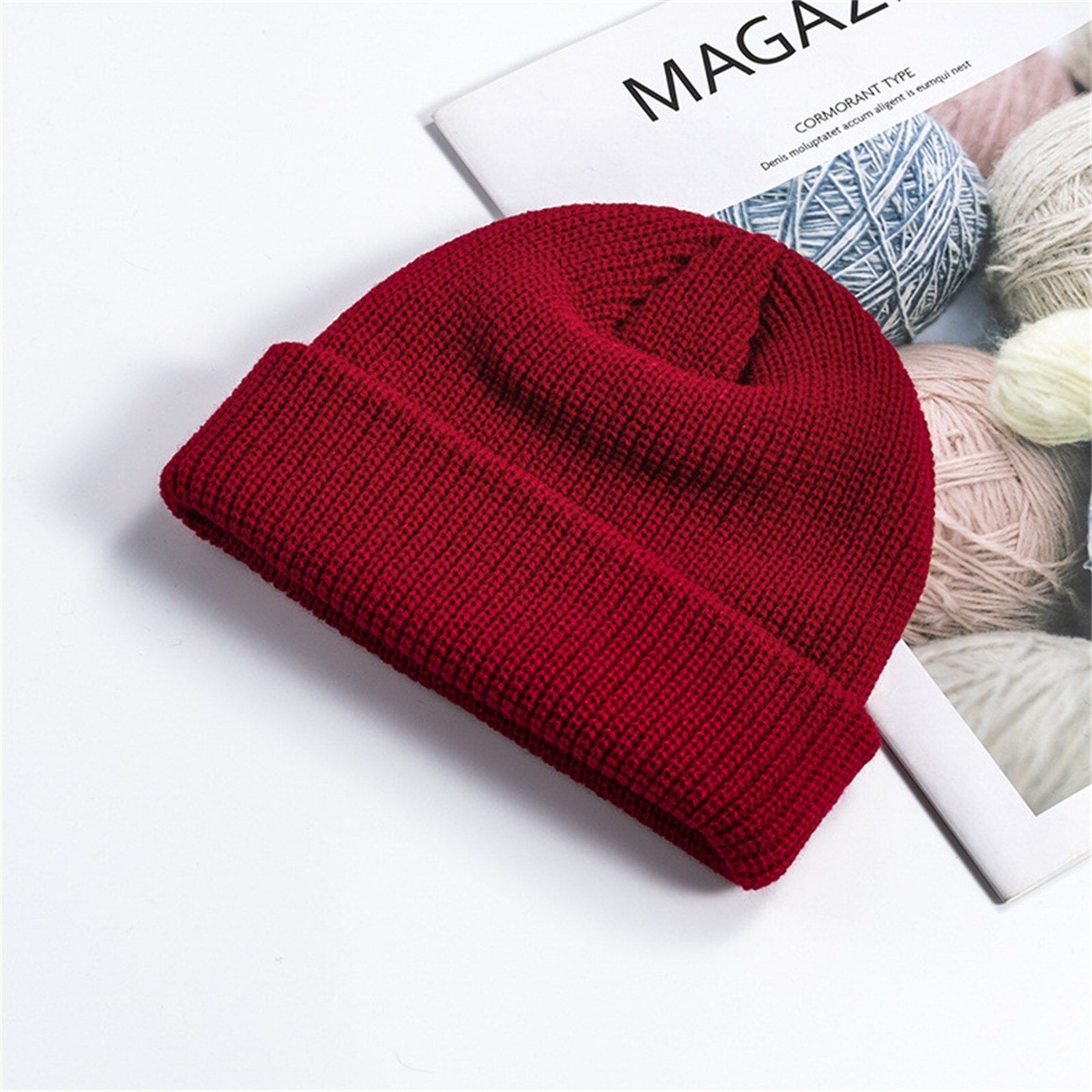 Soft Knitted Beanie Cap - Solid Color - Lightweight and Breathable - Warm Acrylic Material - Unisex Design