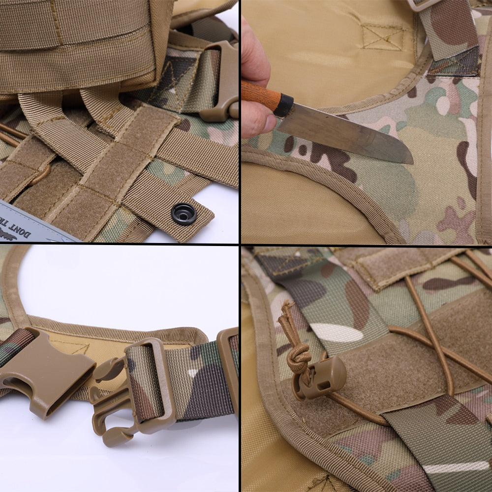 Tactical Dog Harness Training Vest for Small Large Dogs - Durable Nylon - Adjustable Straps