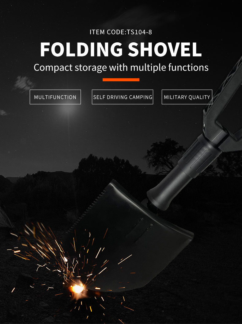 TS104-8 outdoor serrated custom folding shovel 4X4 accessories 4X4 parts 4wd accessories - Ivy & Arrow Supply Co.