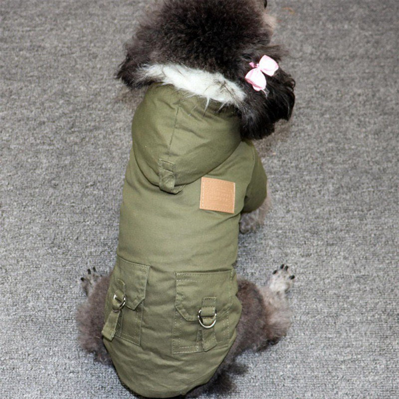 Windproof Dog Hoodie Jacket with Plush Liner - Snap Buttons for Easy On/Off - Available in 6 Sizes