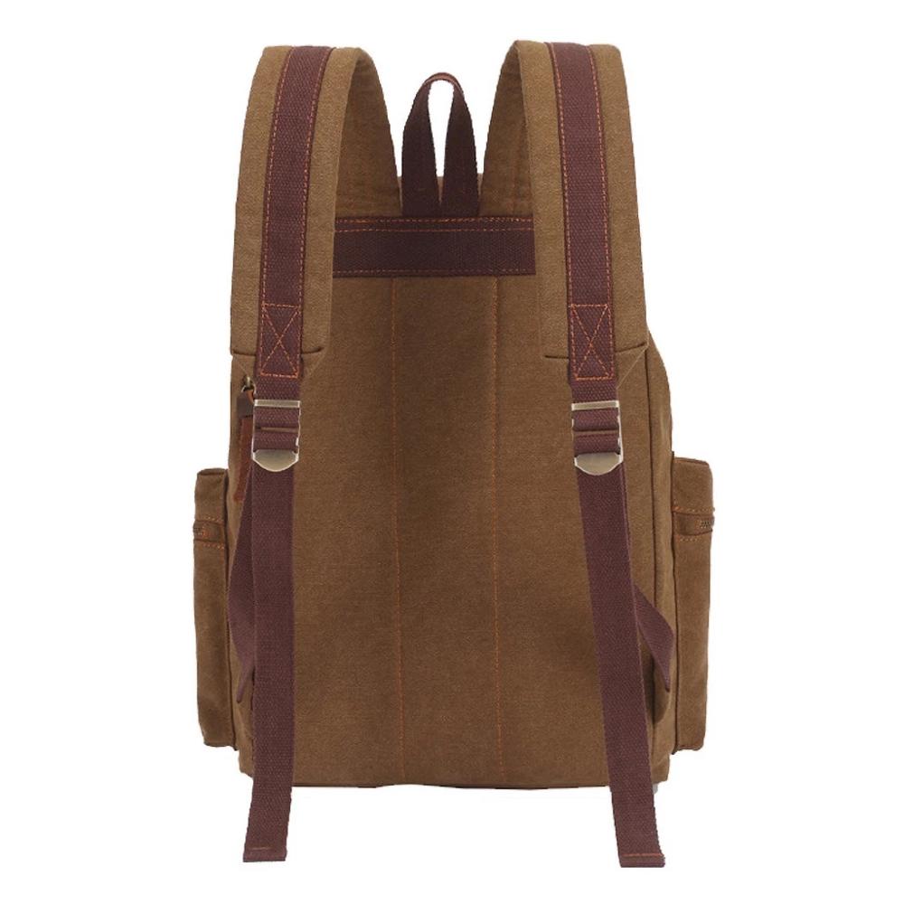 Vintage Waterproof Canvas Rucksack Backpack with Adjustable Straps - Durable Outdoor Travel Bag