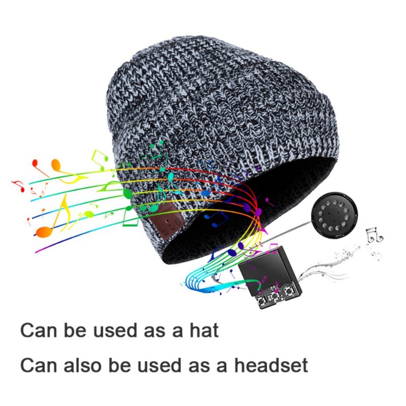 Wireless Bluetooth Headphones Beanie Cap with Polar Fleece Lining - V5.0 Bluetooth Technology for Stereo Sound Output