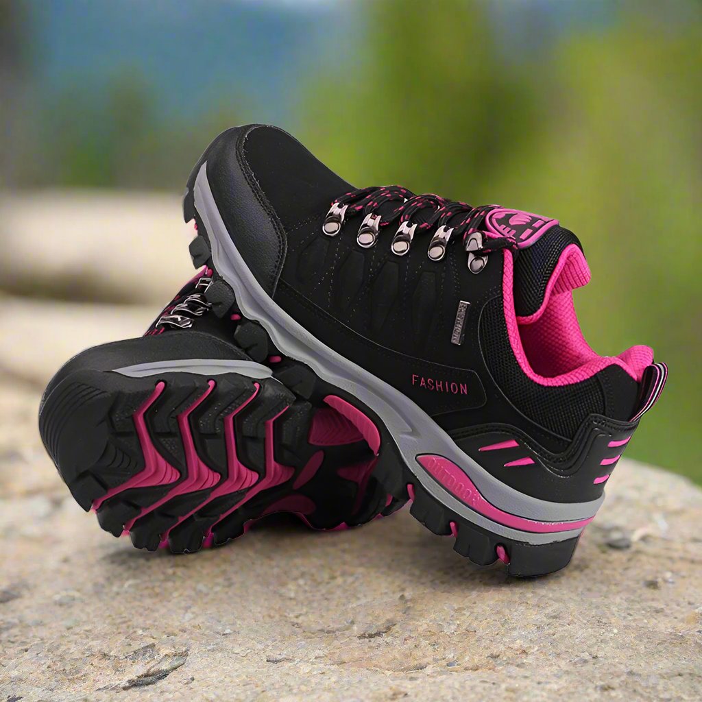 Women's Lightweight Waterproof Lace-up Hiking Shoes - Durable Performance