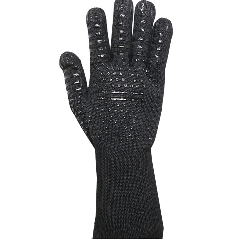 VERHALLE BBQ High Temperature Fireproof Gloves resisting up to 800 Degrees Aramid 1313 and Deyan+ cotton+ silicone Gloves for Heat Protection