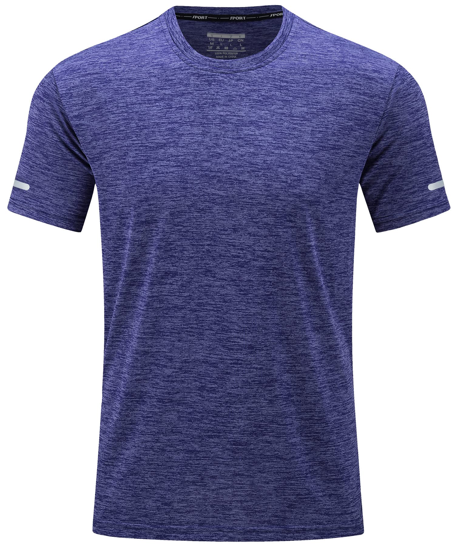 Men's Breathable Quick Dry Reflective T-Shirt - Cotton/Polyester Blend - Ideal for Running and Outdoor Activities