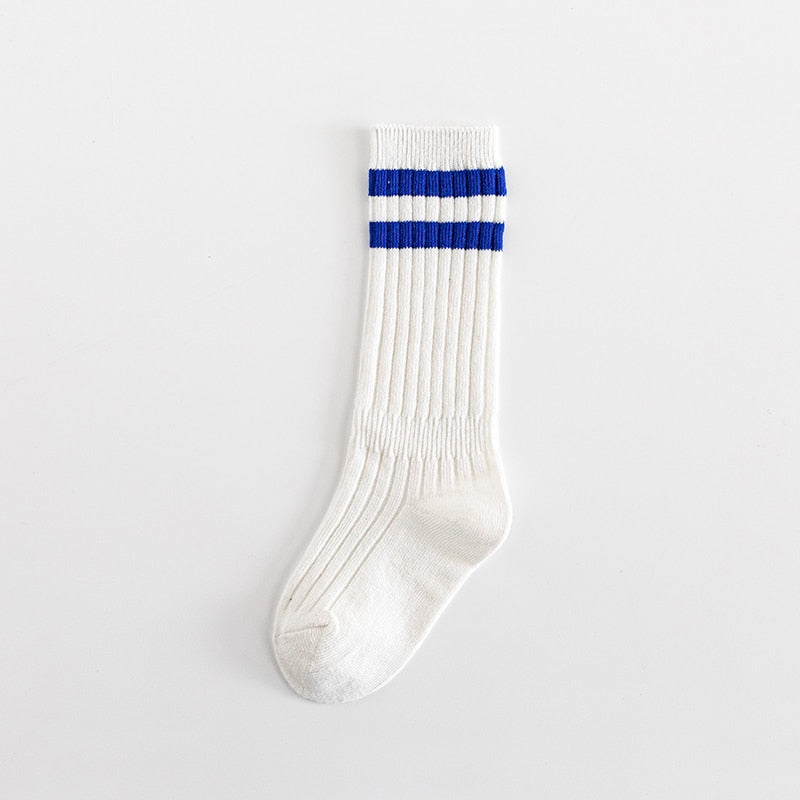 Kids Breathable Sweat-absorbent Deodorizing Striped Socks - Available in Four Sizes for Kids 1-12 Years Old