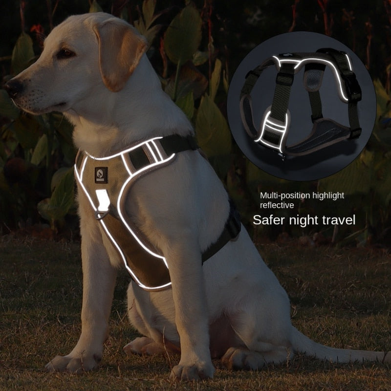 Adjustable Reflective Dog Harness with No-Pull No-Choke Technology: Comfort and Safety for Daily