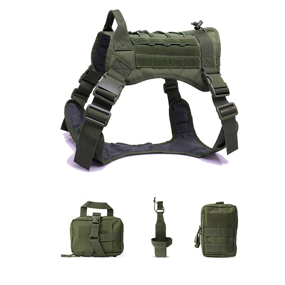 Tactical Dog Harness Training Vest for Small Large Dogs - Durable Nylon - Adjustable Straps