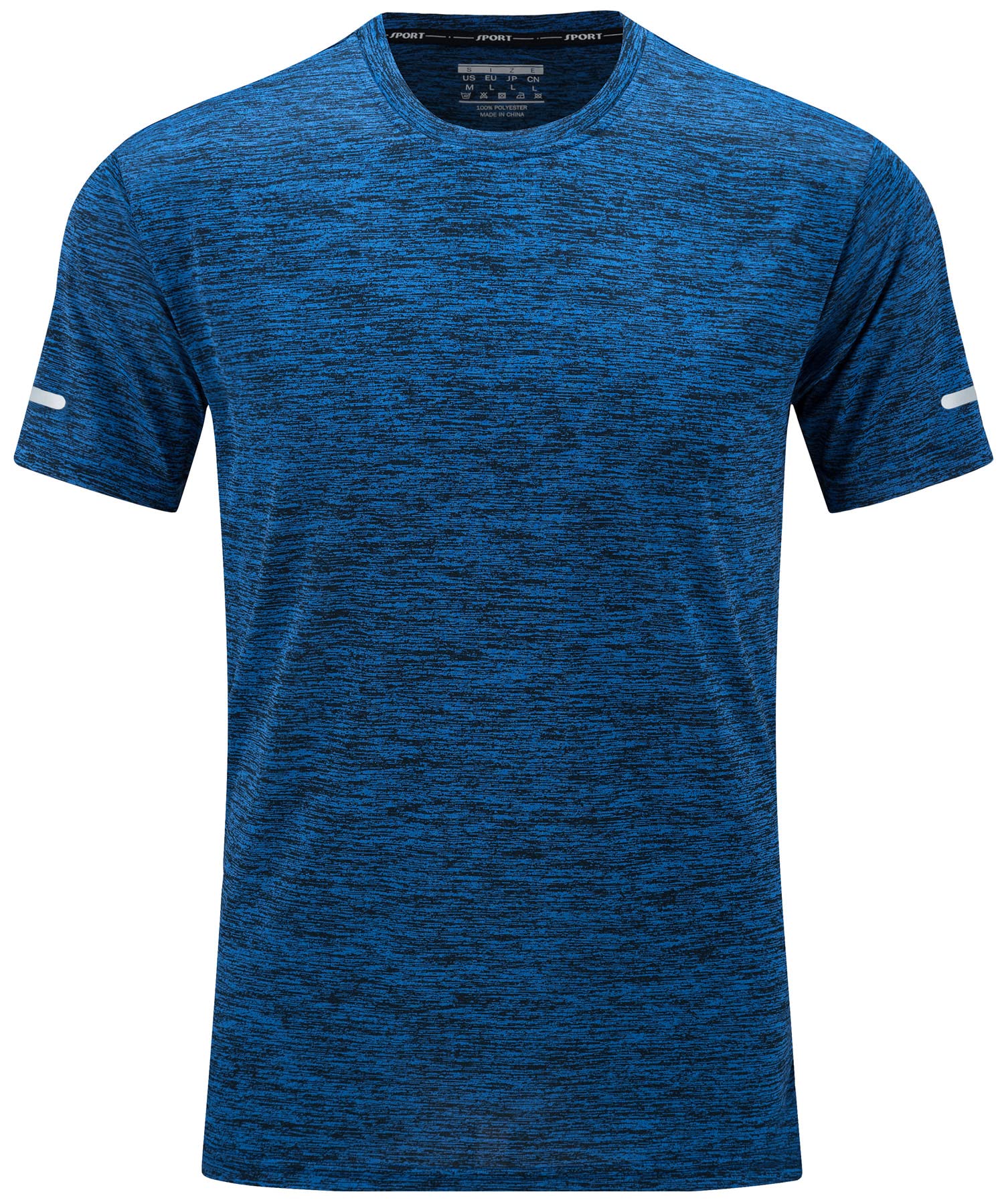 Men's Breathable Quick Dry Reflective T-Shirt - Cotton/Polyester Blend - Ideal for Running and Outdoor Activities