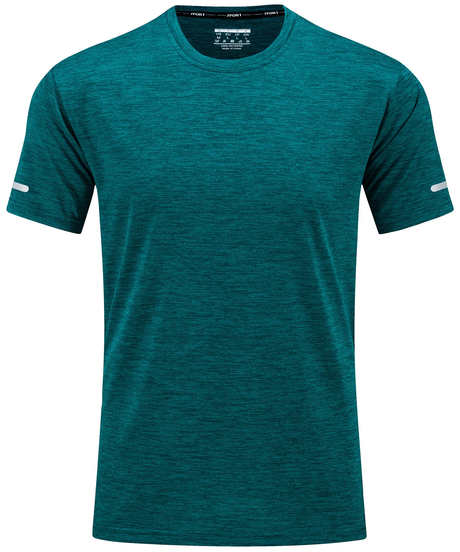 Men's Breathable Quick Dry Reflective T-Shirt - Cotton/Polyester Blend - Ideal for Running and Outdoor Activities