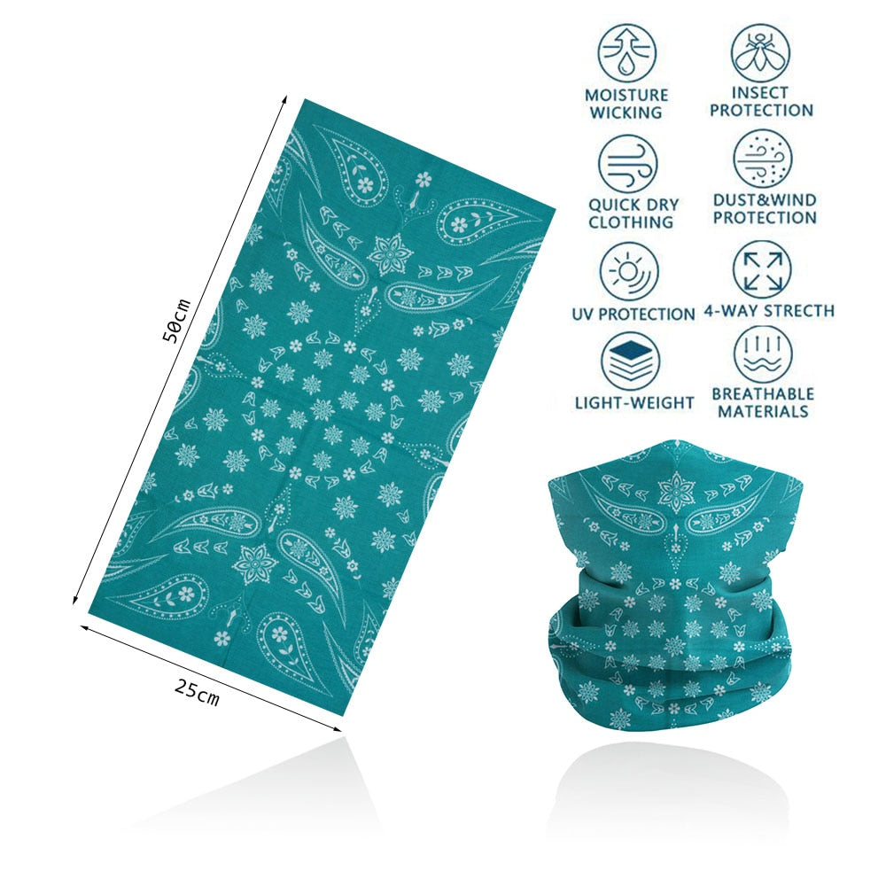 Paisley Art Windproof Seamless Bandana Lightweight Breathable UV Protection Multi-Functional Headwear