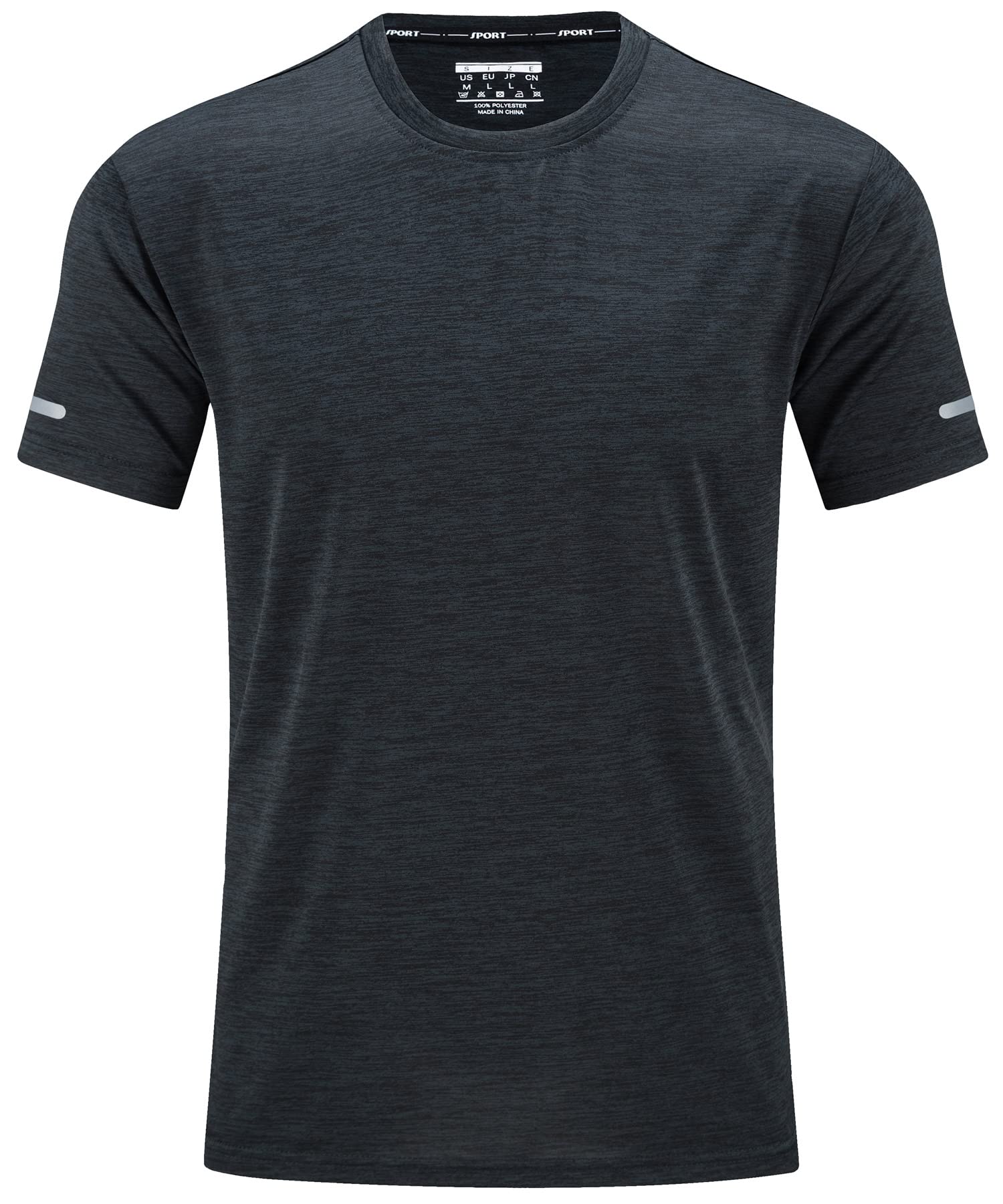 Men's Breathable Quick Dry Reflective T-Shirt - Cotton/Polyester Blend - Ideal for Running and Outdoor Activities