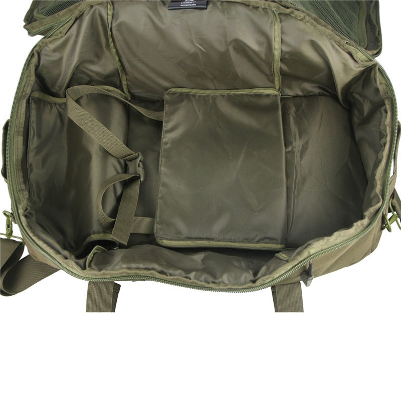 40L 60L Outdoor Tactical Waterproof Rucksack Backpack Collapsible - 600D Polyester 3 Modes of Carry Zippered Pocket