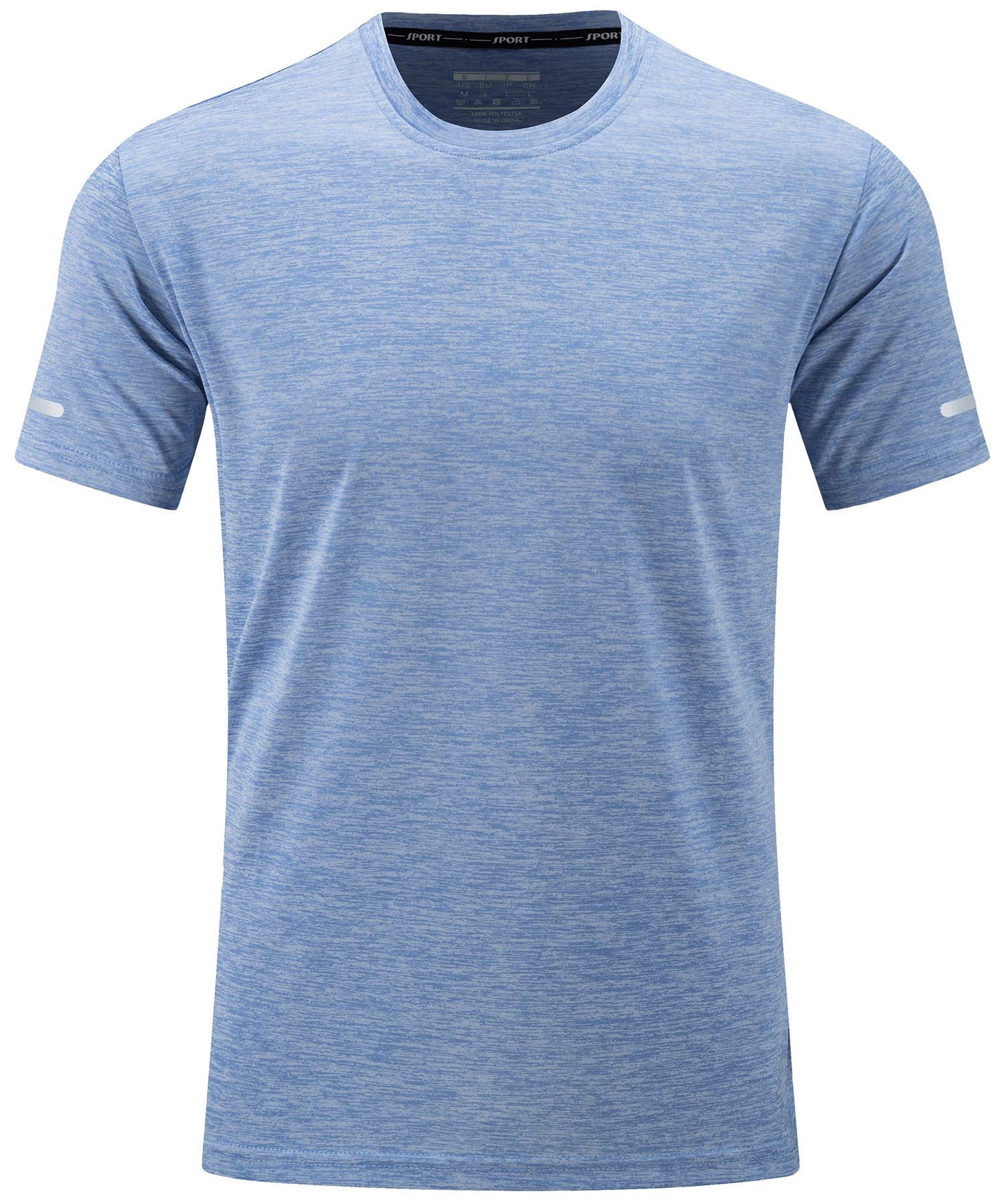 Men's Breathable Quick Dry Reflective T-Shirt - Cotton/Polyester Blend - Ideal for Running and Outdoor Activities