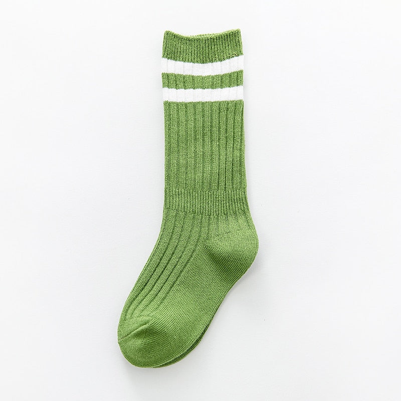 Kids Breathable Sweat-absorbent Deodorizing Striped Socks - Available in Four Sizes for Kids 1-12 Years Old