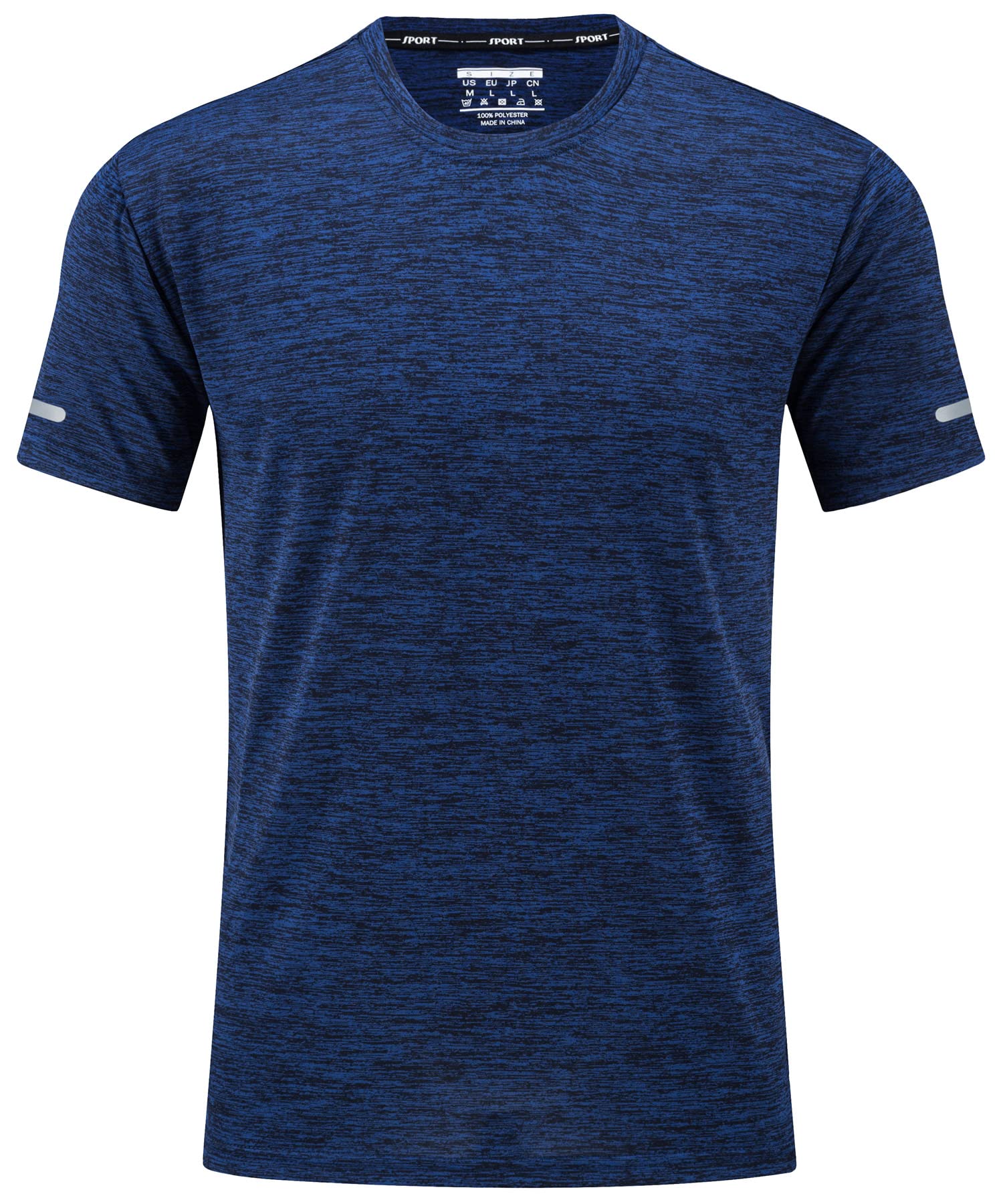 Men's Breathable Quick Dry Reflective T-Shirt - Cotton/Polyester Blend - Ideal for Running and Outdoor Activities