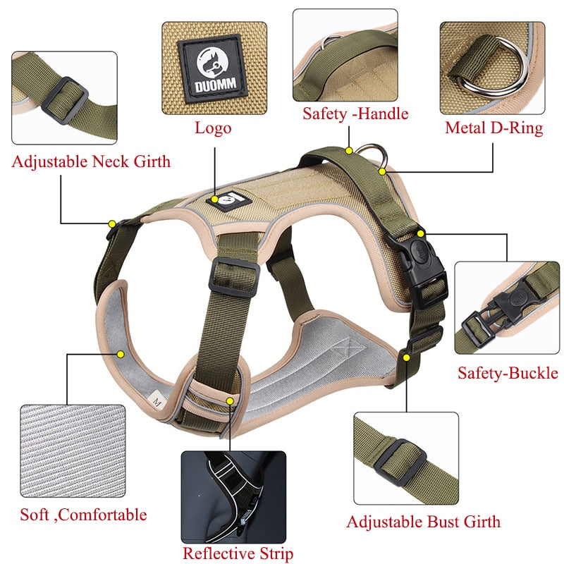 Adjustable Reflective Dog Harness with No-Pull No-Choke Technology: Comfort and Safety for Daily