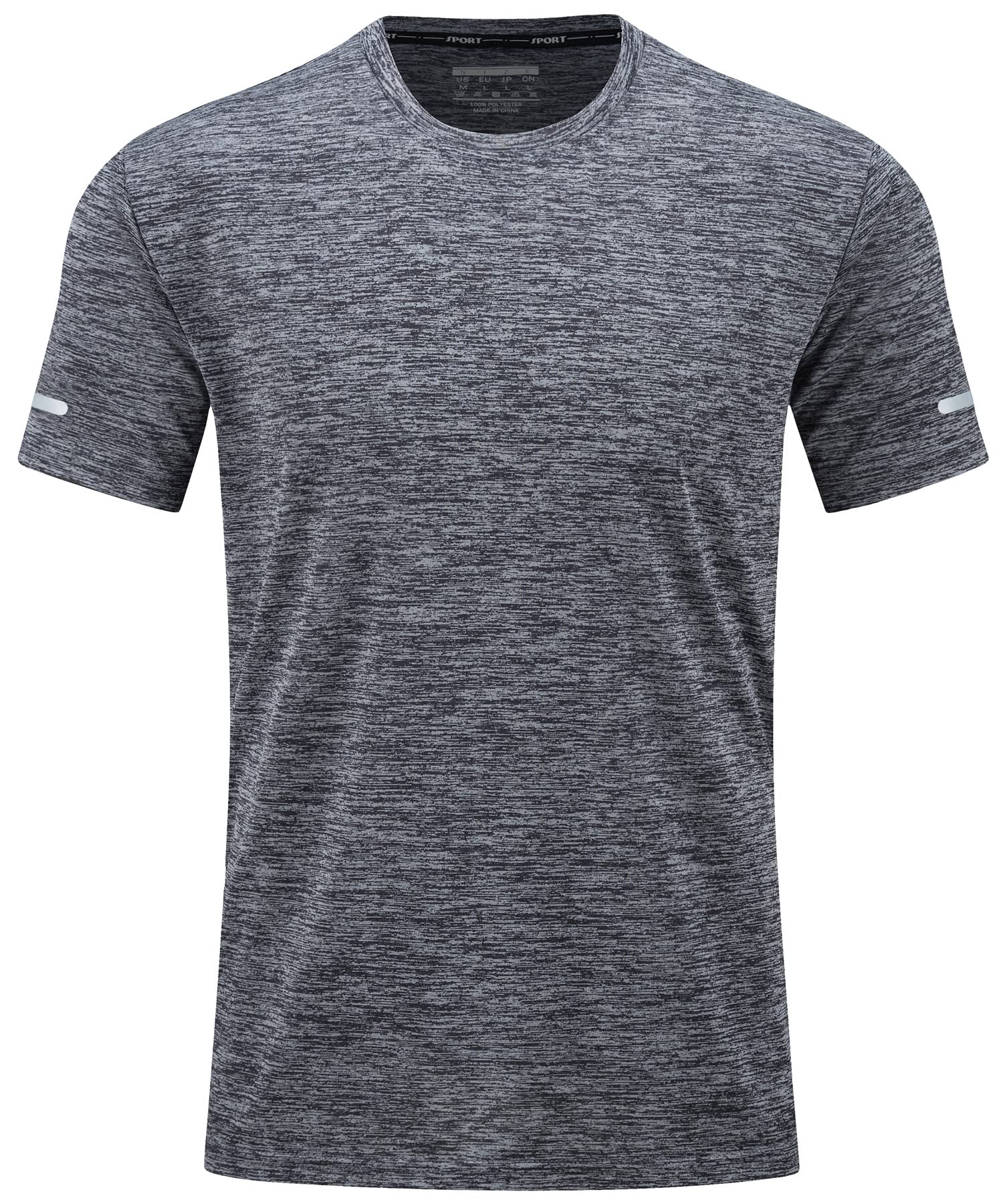 Men's Breathable Quick Dry Reflective T-Shirt - Cotton/Polyester Blend - Ideal for Running and Outdoor Activities