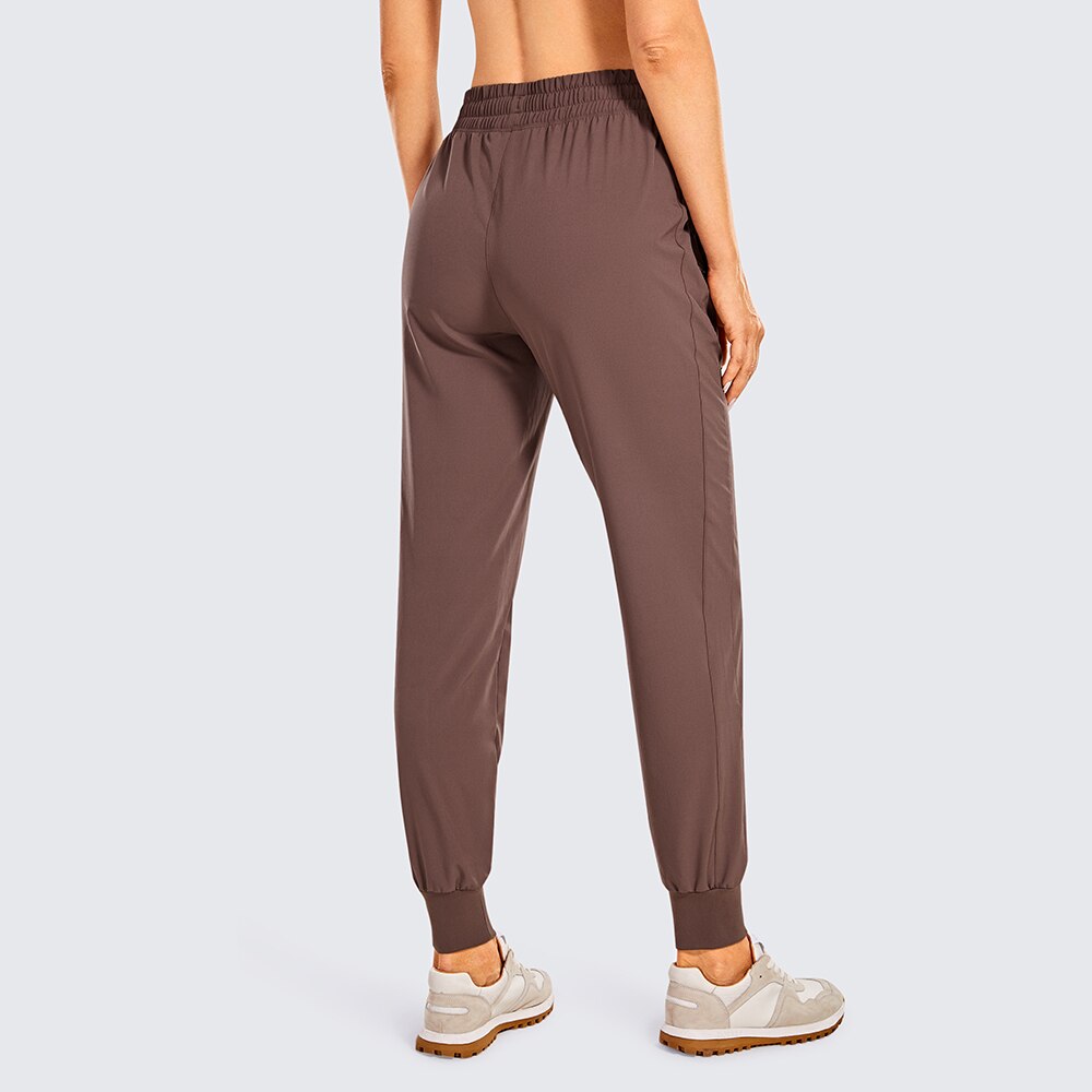 LA-Star Women's Lightweight Elastic Waist Jogger Pants with Zipper Closure Pockets