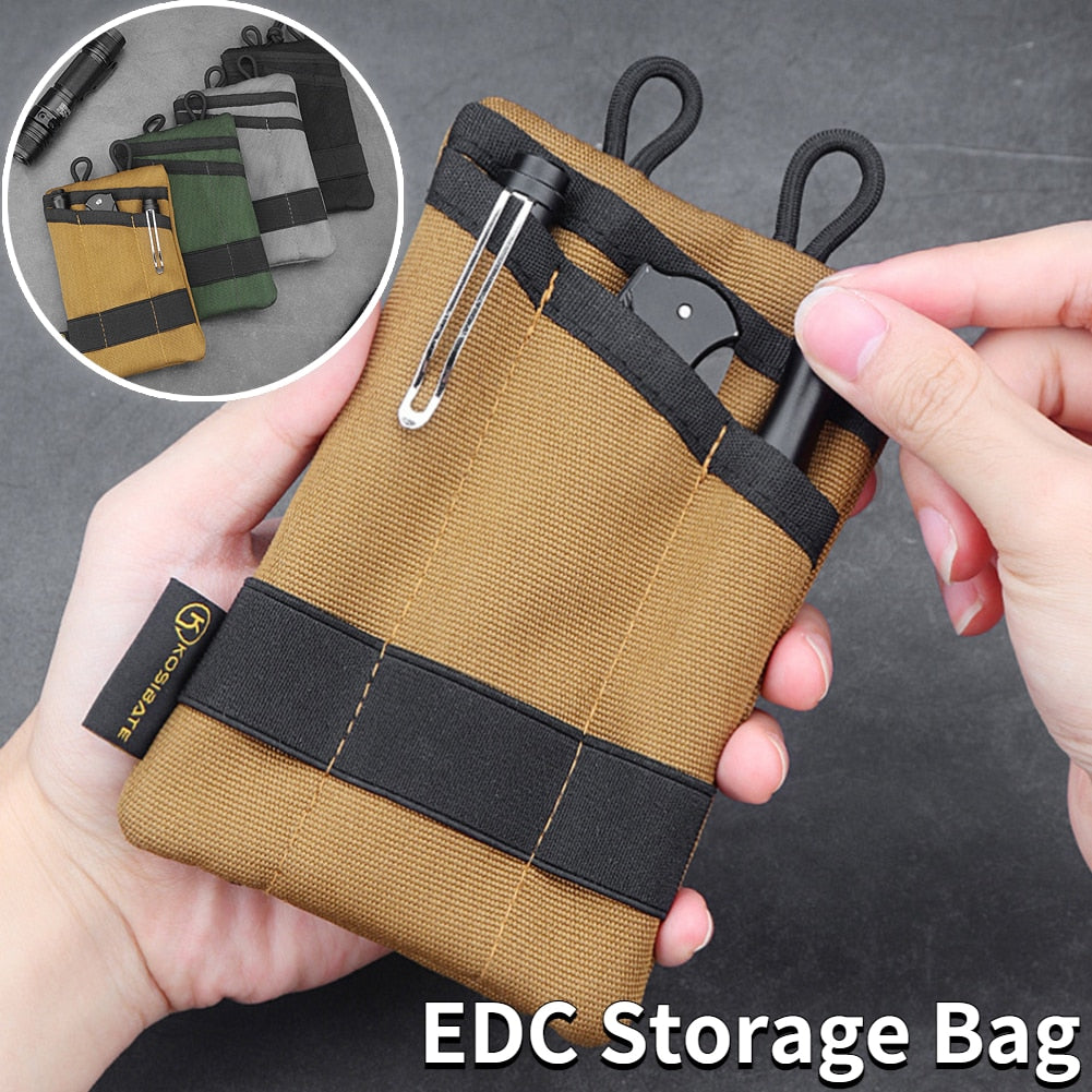 Outdoor Multifunctional EDC Storage Bag Oxford Cloth Black Gray Green Khaki 14.5x9.5cm