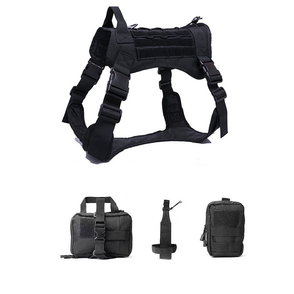 Tactical Dog Harness Training Vest for Small Large Dogs - Durable Nylon - Adjustable Straps