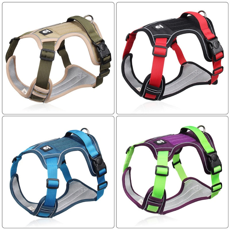 Adjustable Reflective Dog Harness with No-Pull No-Choke Technology: Comfort and Safety for Daily