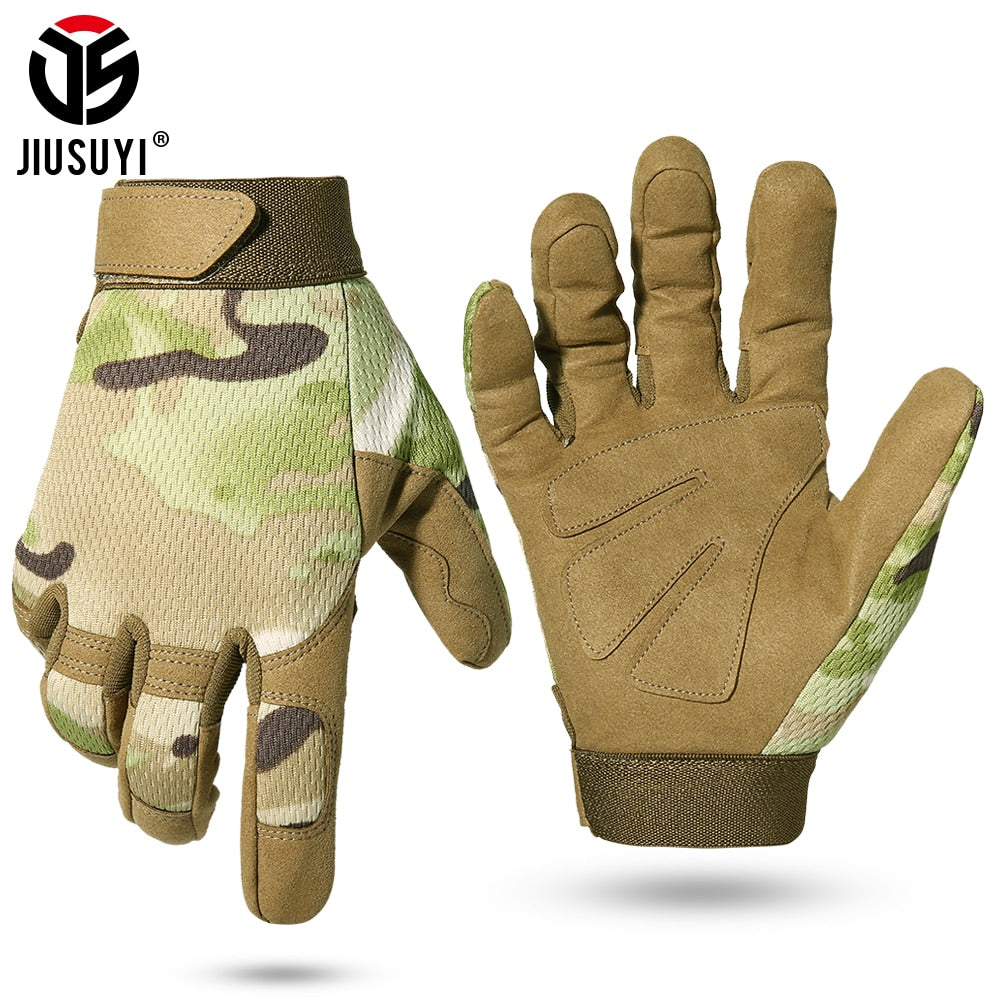 Unisex Tactical Antiskid Camo Gloves by JIUSUYI - High-Quality Microfiber Fabric Reinforced Palms - Available in 5 Colors