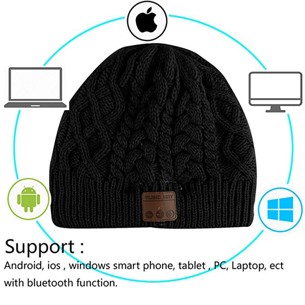 Waterproof Bluetooth Beanie with Built-in Headphones - Volume Control - TWS Sport Earbuds - Perfect for Calls and Music - Fits Men and Women