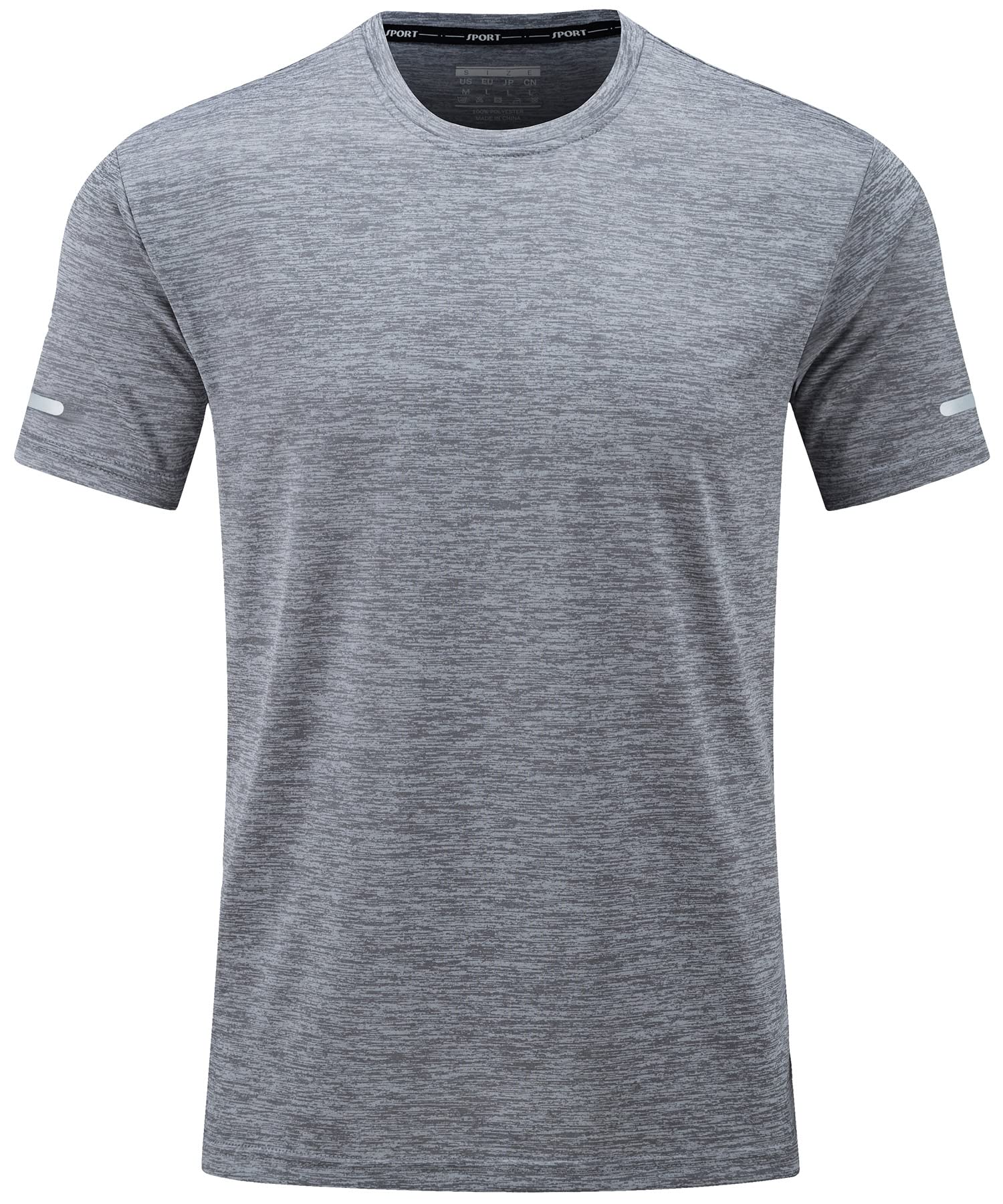 Men's Breathable Quick Dry Reflective T-Shirt - Cotton/Polyester Blend - Ideal for Running and Outdoor Activities