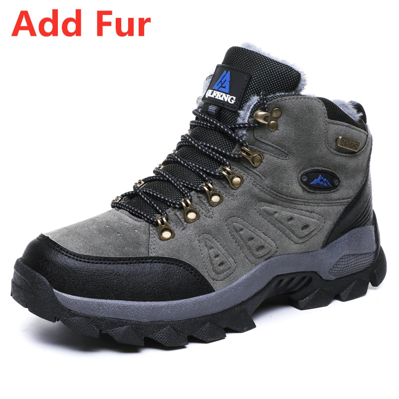 Men's Non Slip Hiking Boots - With or Without Fur Option Breathable and Durable