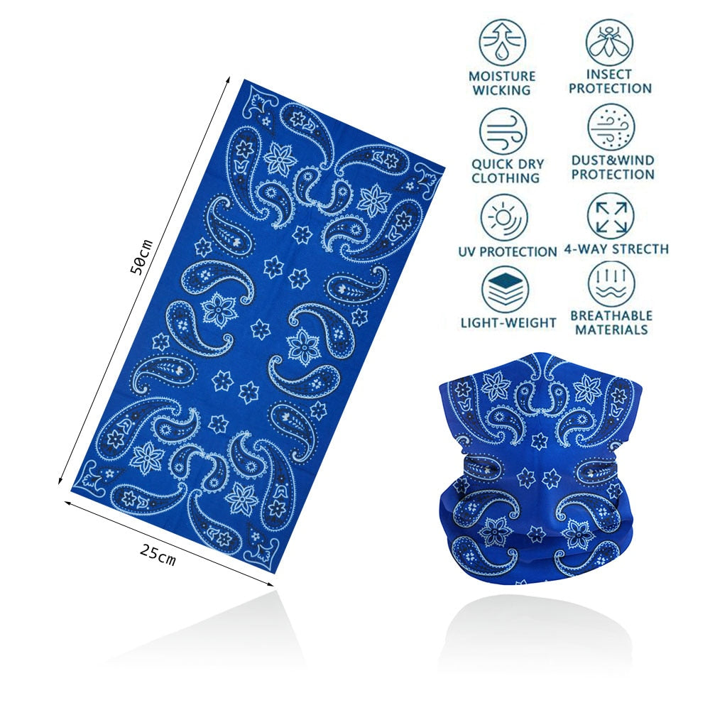 Paisley Art Windproof Seamless Bandana Lightweight Breathable UV Protection Multi-Functional Headwear