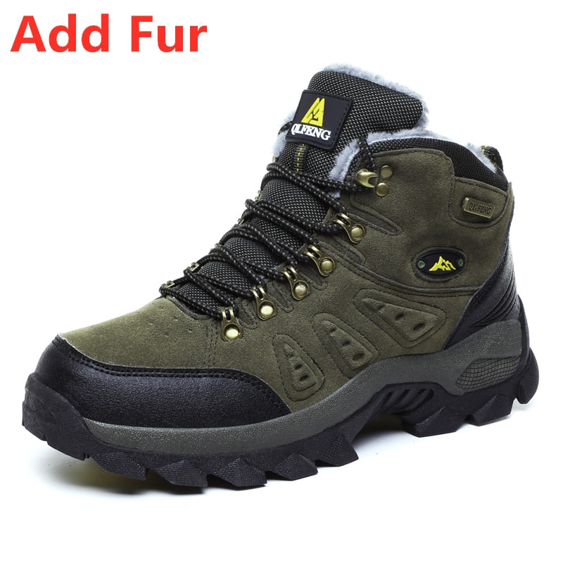 Men's Non Slip Hiking Boots - With or Without Fur Option Breathable and Durable