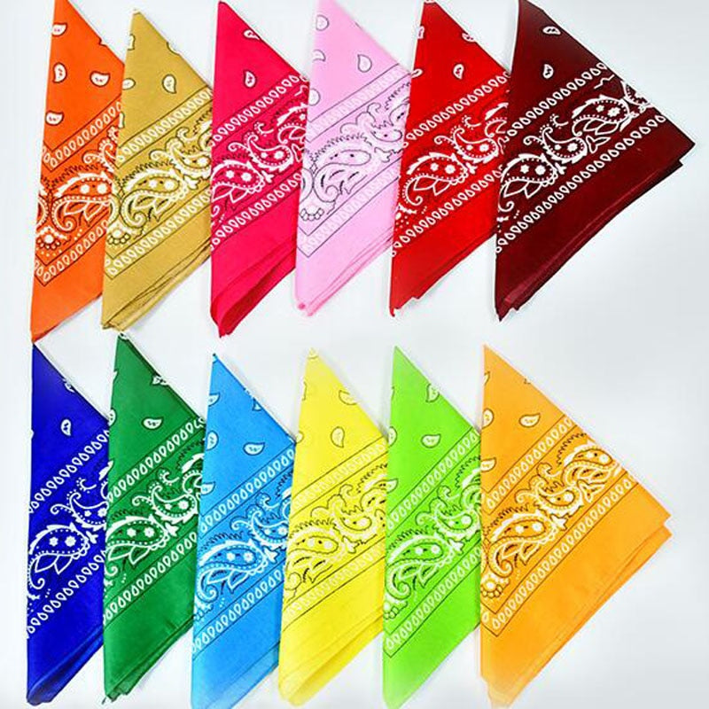 High Quality Lightweight Breathable Printed Cashew Bandana - Blend of Cotton and Polyester - Unisex - 17 Colors Available