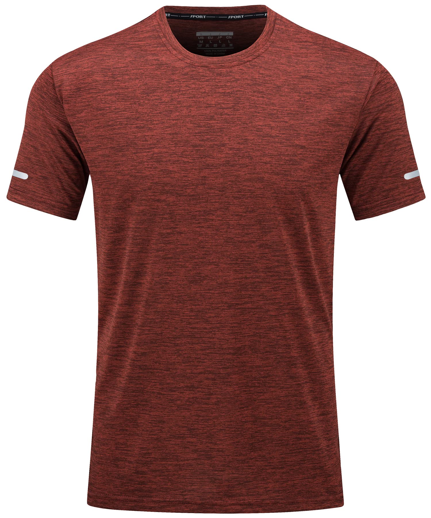 Men's Breathable Quick Dry Reflective T-Shirt - Cotton/Polyester Blend - Ideal for Running and Outdoor Activities