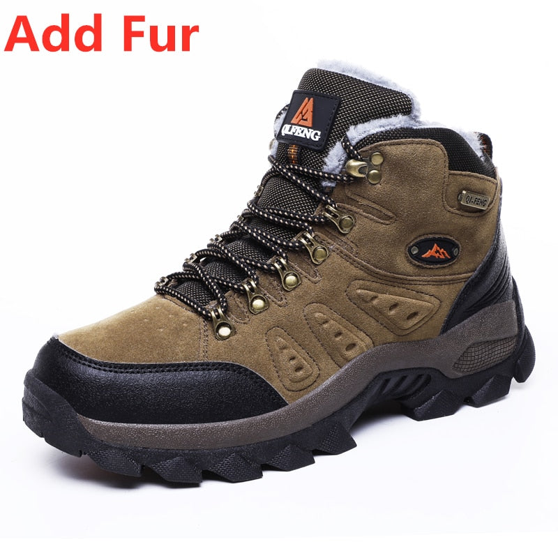 Men's Non Slip Hiking Boots - With or Without Fur Option Breathable and Durable