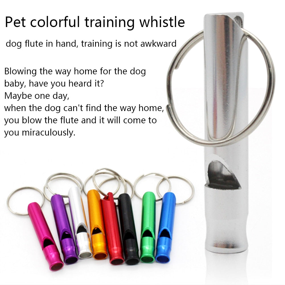 Aluminum Alloy Dog Stop Barking Whistle with Iron Ring - Pet Training Tool