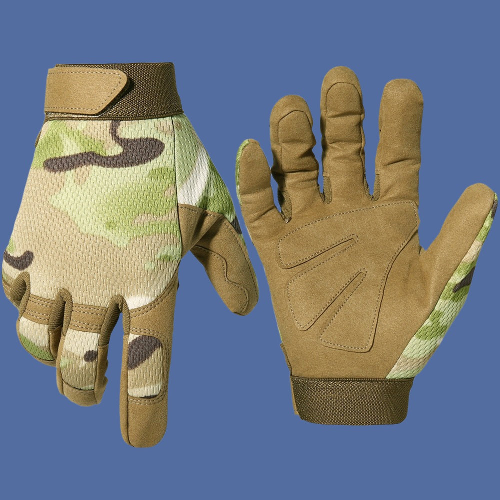 Unisex Tactical Antiskid Camo Gloves - High-Quality Microfiber Fabric Reinforced Palms - Available in 5 Colors