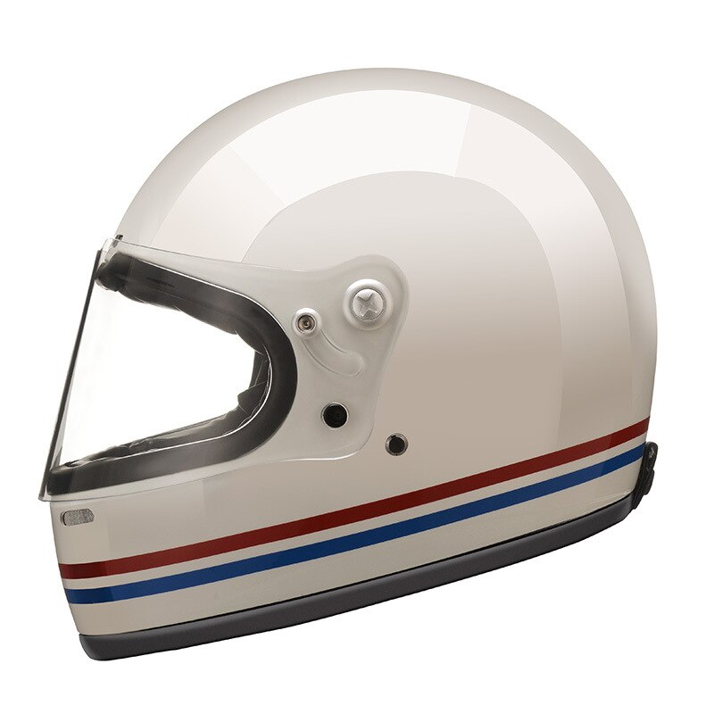 Vintage Full Face Motorcycle Helmet - DOT Certified for Durability and Safety - Unisex