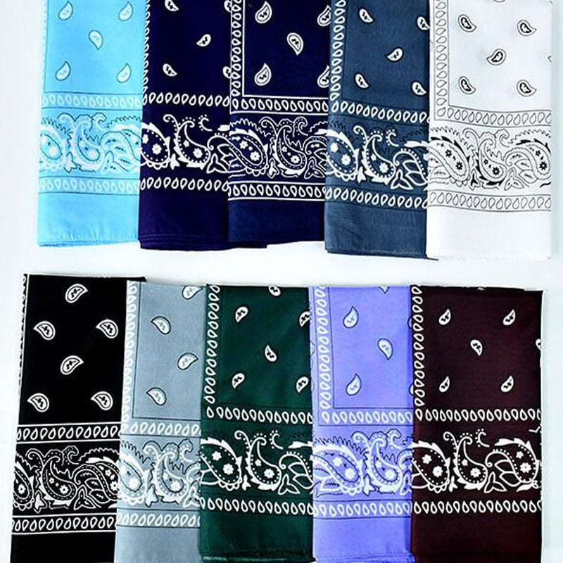 High Quality Lightweight Breathable Printed Cashew Bandana - Blend of Cotton and Polyester - Unisex - 17 Colors Available