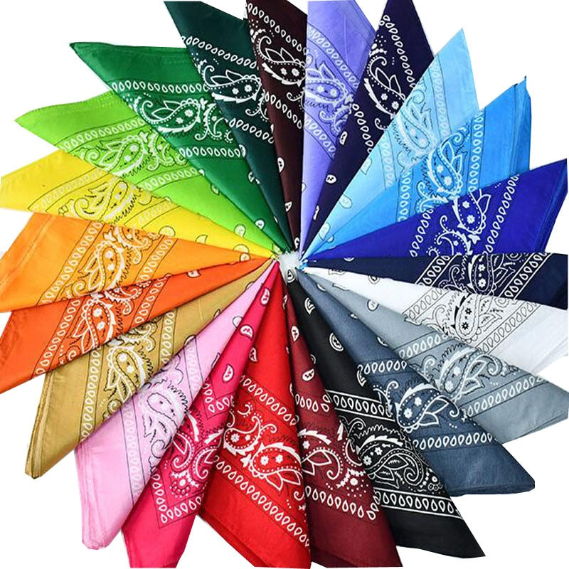 High Quality Lightweight Breathable Printed Cashew Bandana - Blend of Cotton and Polyester - Unisex - 17 Colors Available