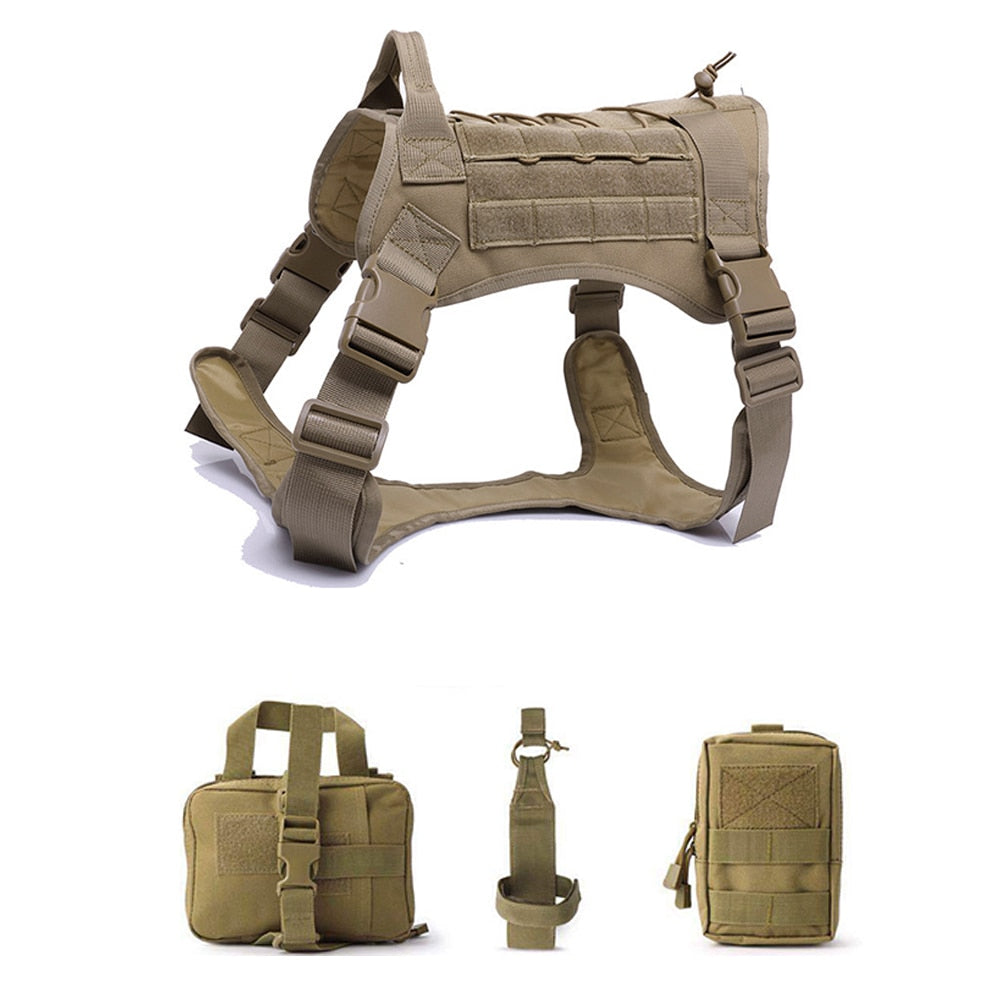 Tactical Dog Harness Training Vest for Small Large Dogs - Durable Nylon - Adjustable Straps