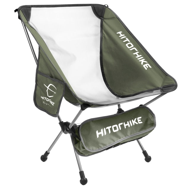 HITORHIKE Portable Lightweight Camping Chairs with Side Pocket Storage Bags - Durable Aluminum Frame - Includes Carrying Bag