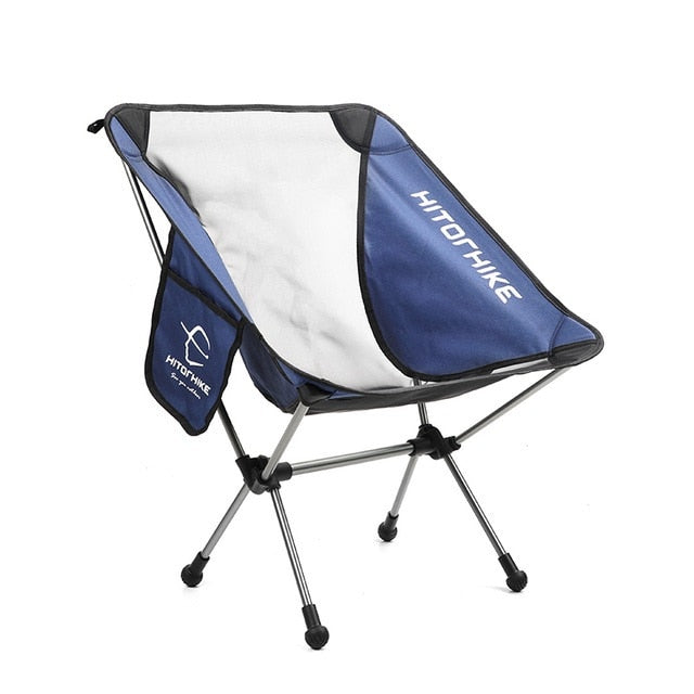 HITORHIKE Portable Lightweight Camping Chairs with Side Pocket Storage Bags - Durable Aluminum Frame - Includes Carrying Bag