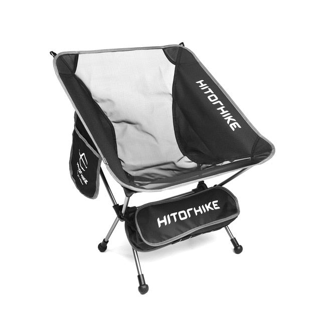 HITORHIKE Portable Lightweight Camping Chairs with Side Pocket Storage Bags - Durable Aluminum Frame - Includes Carrying Bag