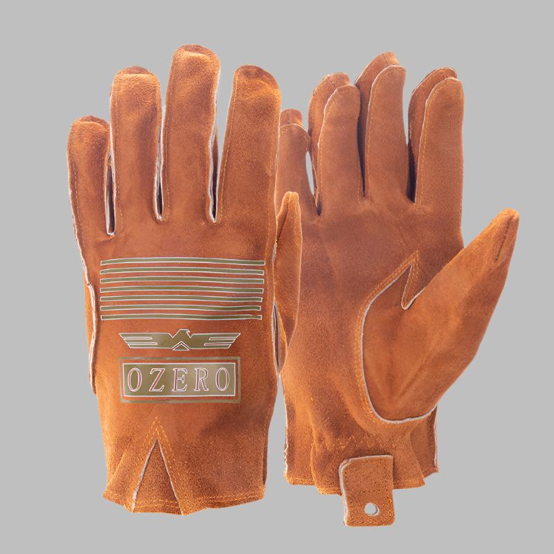 Vintage Non-Slip Leather Motorcycle Gloves Unisex - Two Layer Cowhide for Superior Protection and Grip